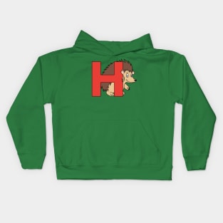 Letter H with Hedgehog Kids Hoodie